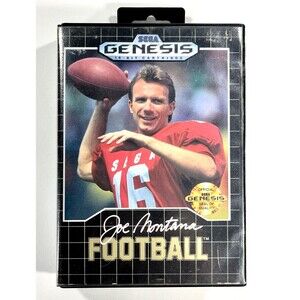 Joe Montana Football 1990 Sega Genesis Complete with Case and Manual Tested